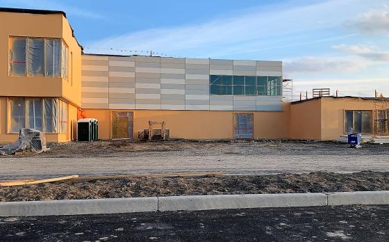 construction progress at the Sands Family YMCA in February 2023