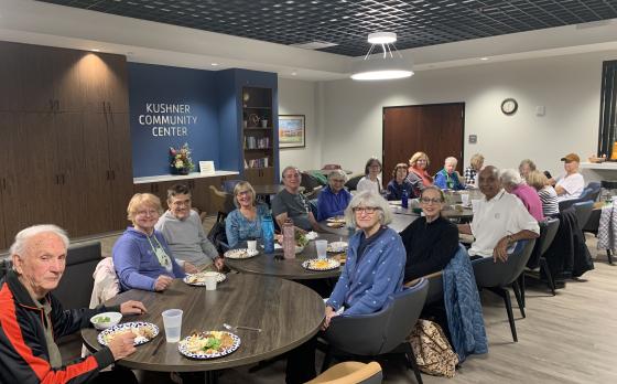 seniors gathered for a meal at the Kushner Community Center at the Schottland Family YMCA