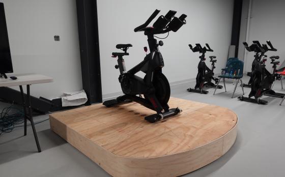 the instructors cycle bike in the Sands Family YMCA cycle studio