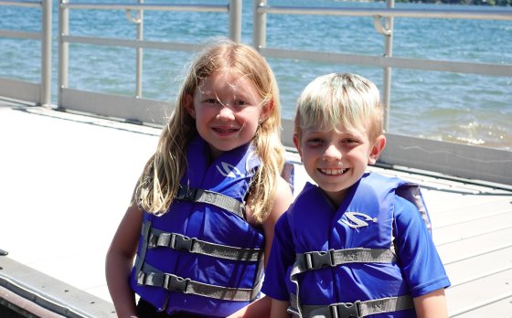 Two Kids at Glacier Lake