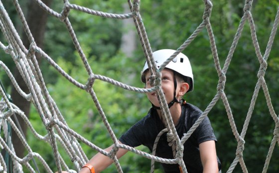 Kid Climbing at Camp Eastside