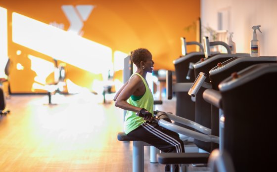 woman strength training