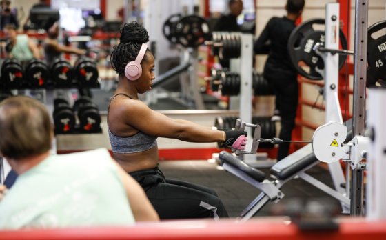 woman strength training