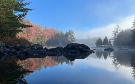 lake and forest scenery at camp gorham