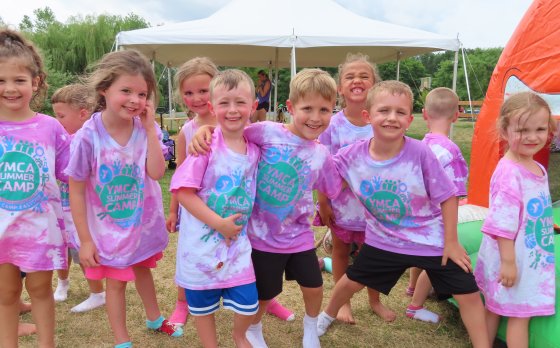 campers wearing tie dye camp shirts
