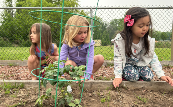 Children gardening
