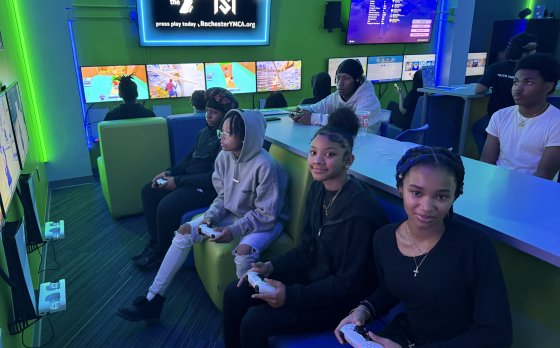 teens in the esports lounge