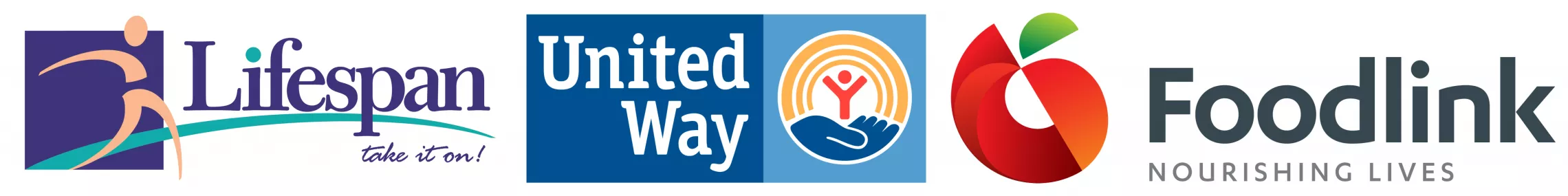 Lifespan, United Way and Foodlink Logos