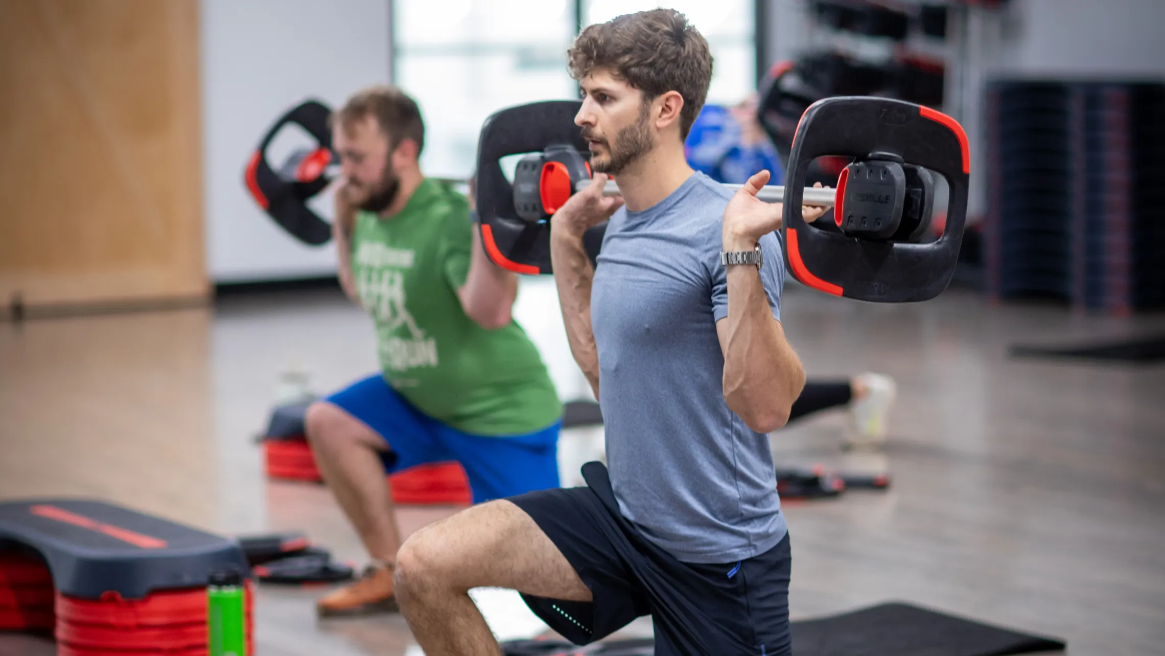 YMCA members doing a Les Mills workout.