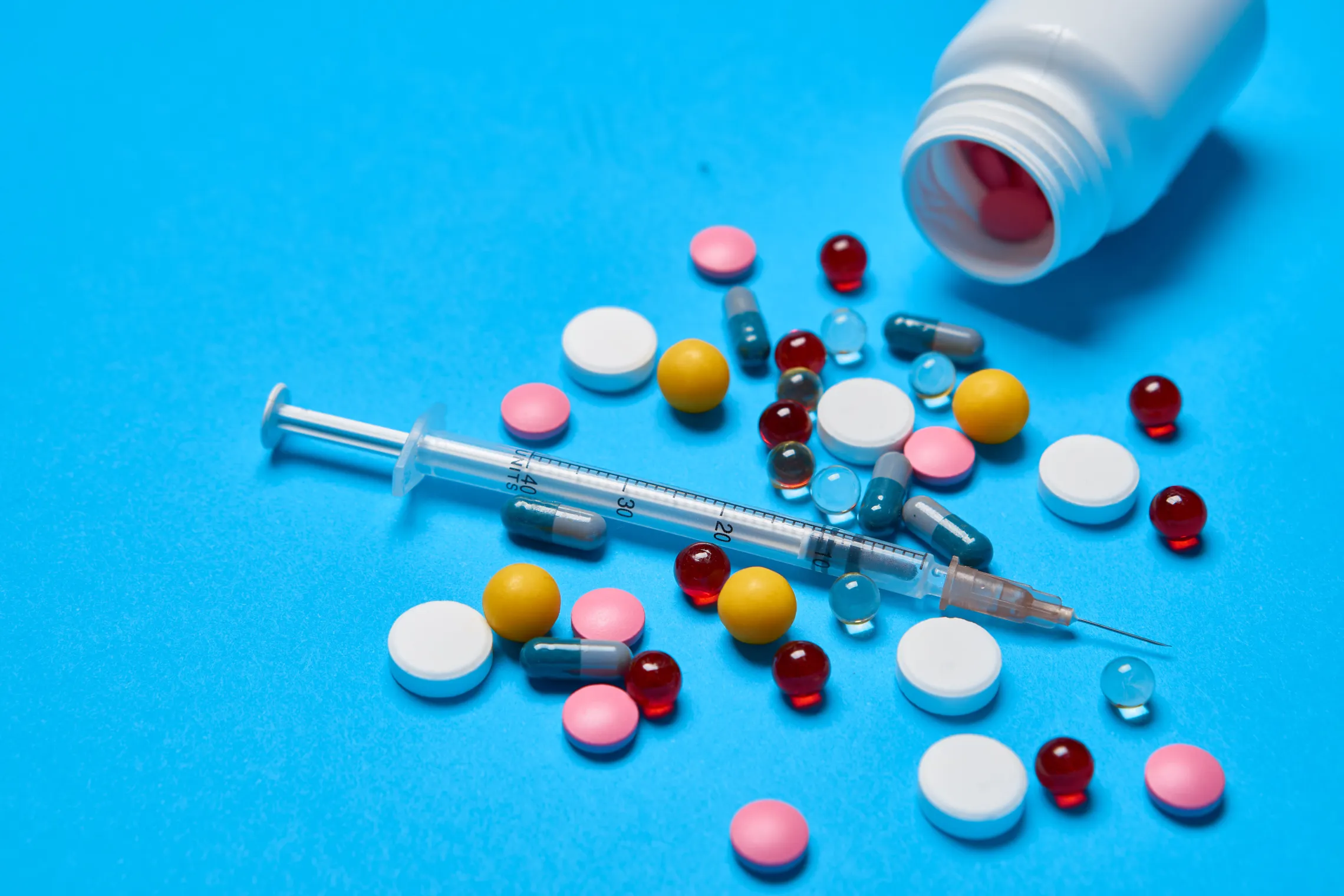 Pills, syringes and medication