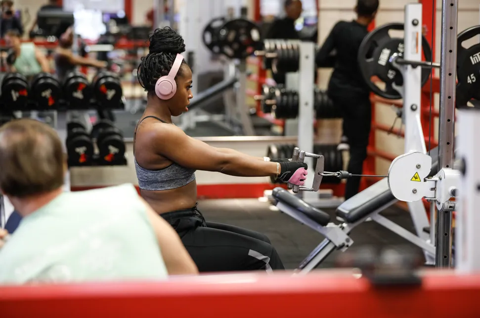 woman strength training