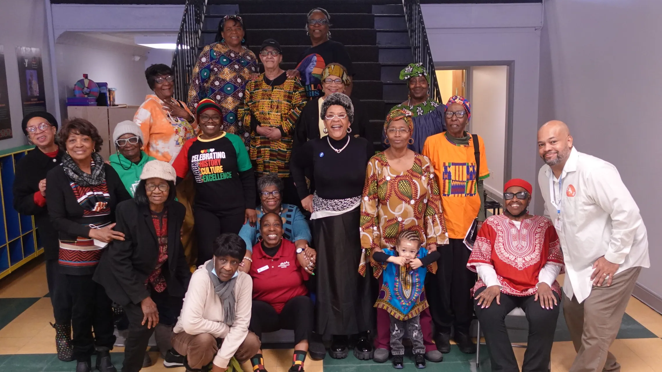 YMCA members posing for a group photo from Black History Month