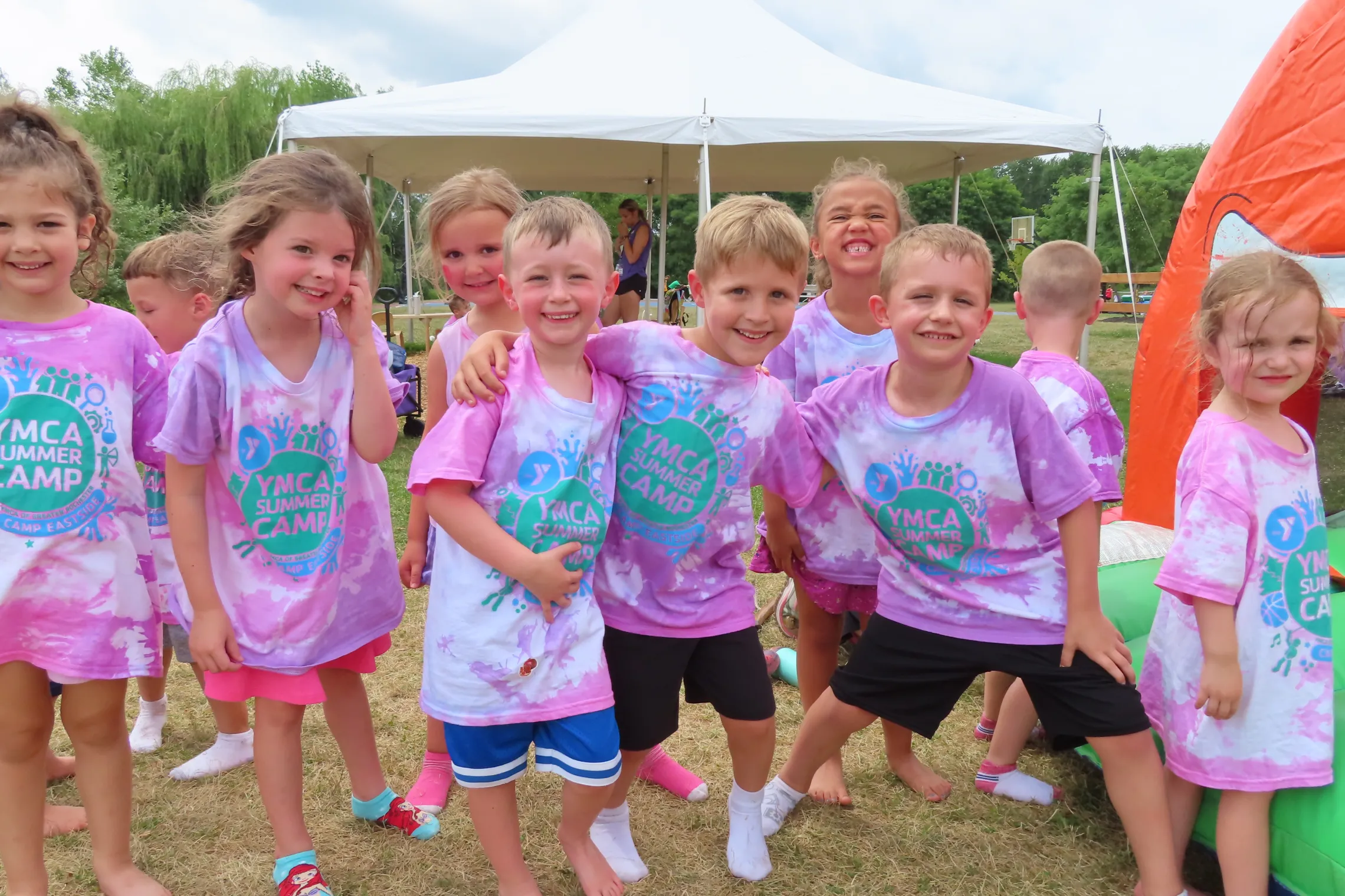 campers wearing tie dye camp shirts
