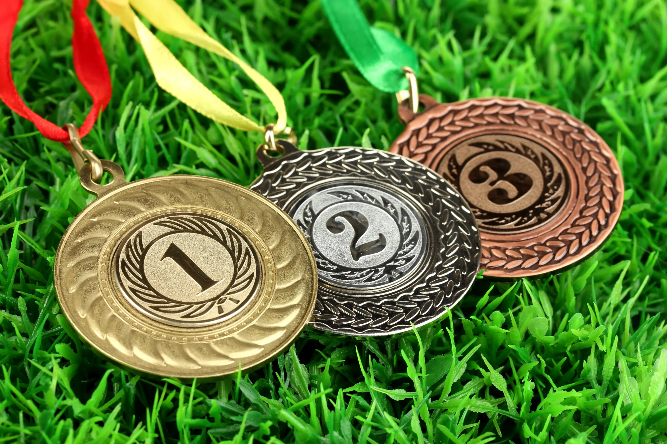 Medals on the grass