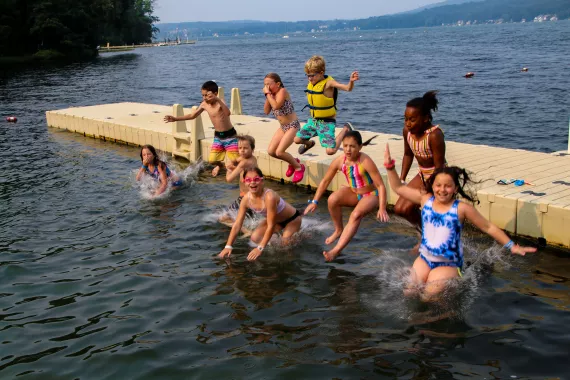 Kids Jumping in the Water