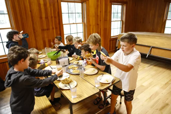 Kids Eating In Camp Cory Dinning Hall