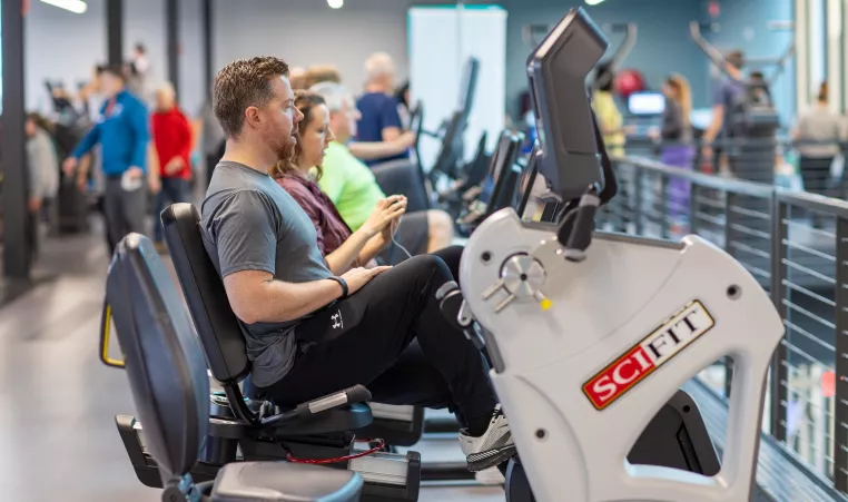 Members at the Sands Family YMCA use the branch's Sci-Fit machines.