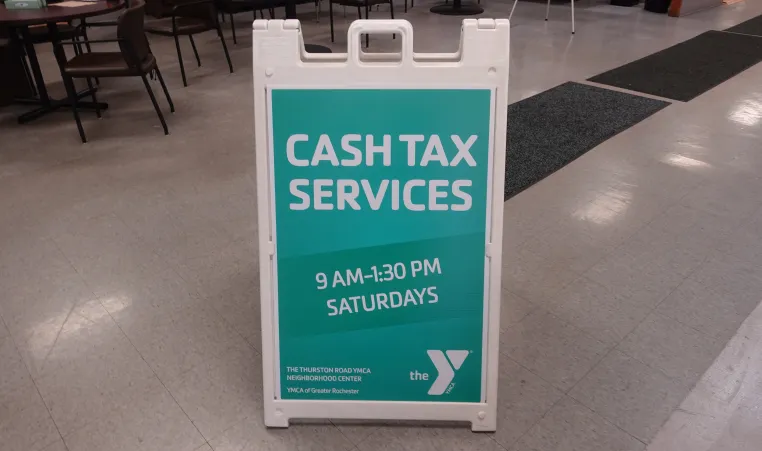 An AFrame showing details about The Thurston Road YMCA Neighborhood Center's CASH Tax Program