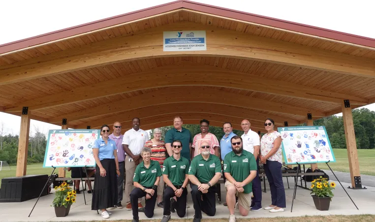 The unveiling of YMCA Camp Northpoint's new Camp Pavilion 