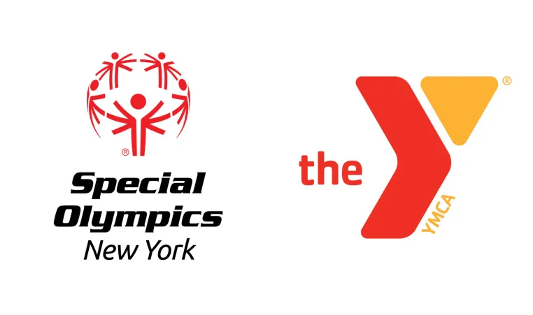 A graphic featuring both the logos of Special Olympics New York and the YMCA