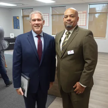 Adam Bello and Joe Carter at Lewis Street YMCA Neighborhood Center
