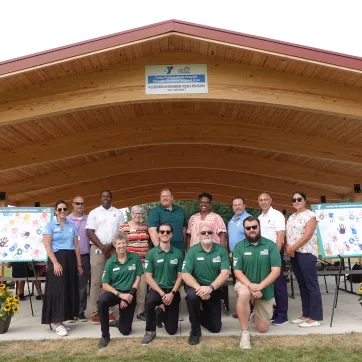 The unveiling of YMCA Camp Northpoint's new Camp Pavilion 