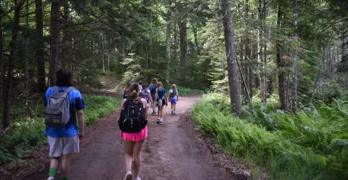 Walking Down a Trail at Camp Gorham