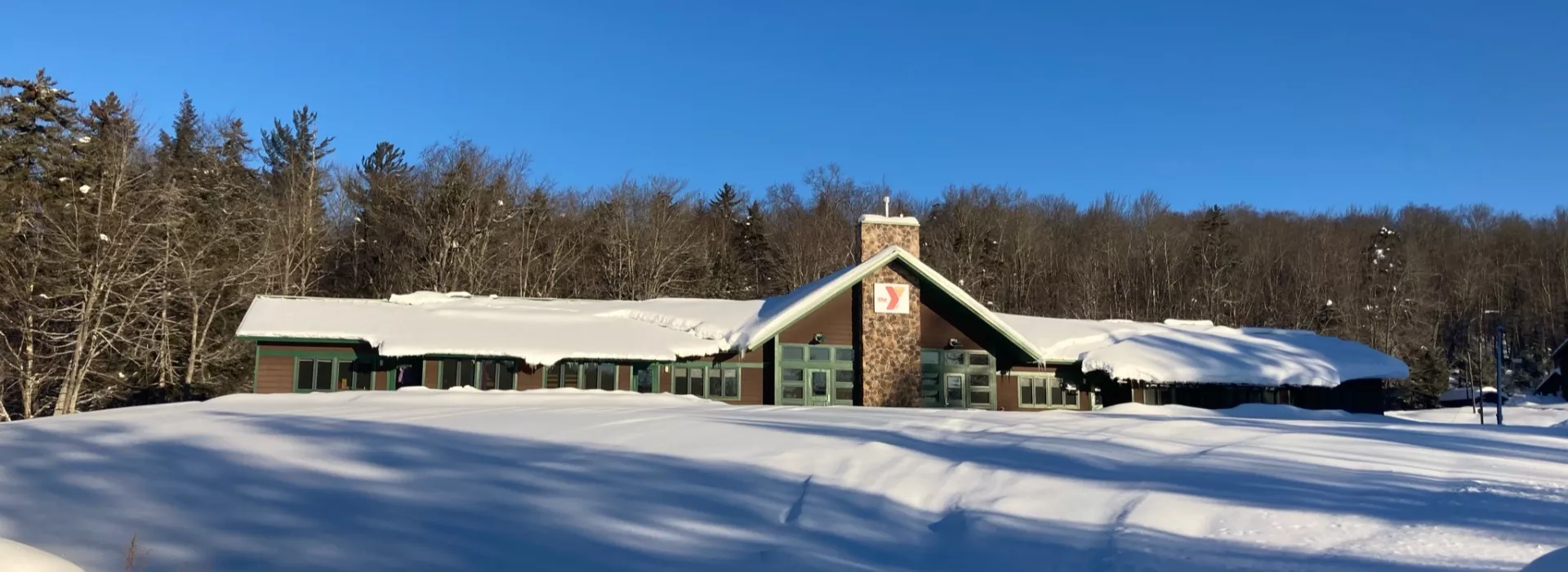 Winter Lakes Lodge in the winter with snow on the ground