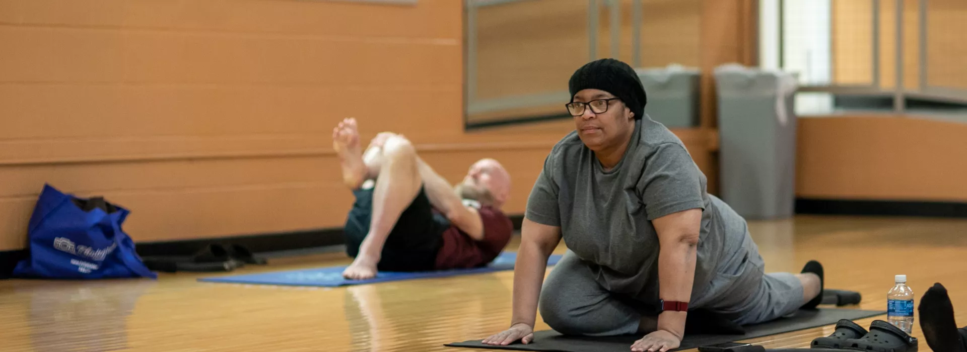 a yoga class at the maplewood family ymca