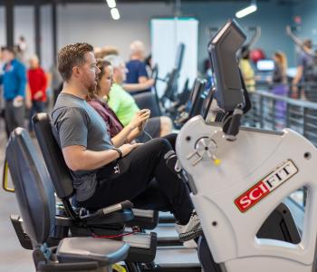 Members at the Sands Family YMCA use the branch's Sci-Fit machines.