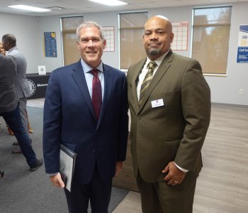 Adam Bello and Joe Carter at Lewis Street YMCA Neighborhood Center