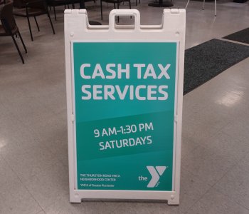 An AFrame showing details about The Thurston Road YMCA Neighborhood Center's CASH Tax Program