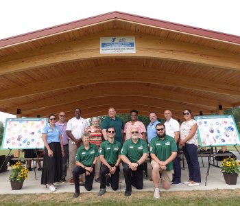 The unveiling of YMCA Camp Northpoint's new Camp Pavilion 